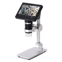 4.3 Inch Digital Microscope 1000X Magnification with 8 LED Lights & Aluminum Stand for Jewelry Identification and Mobilephone