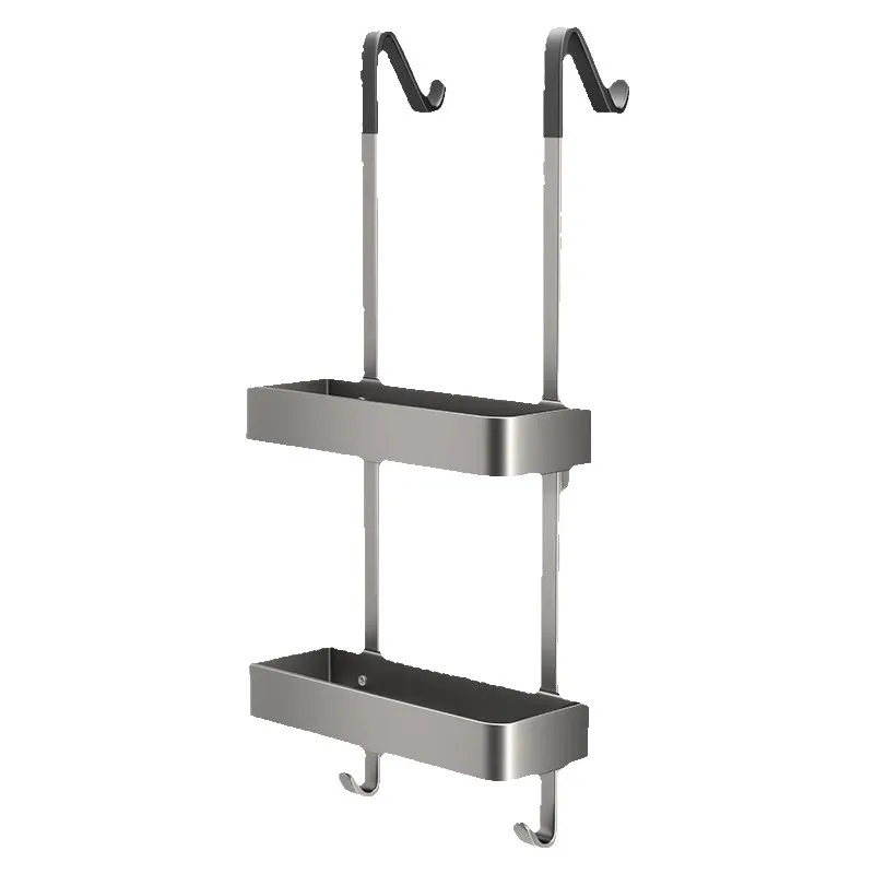 

Bathroom rack 304 stainless steel storage hanging shelf No punching toilet Bathroom door Hanging basket
