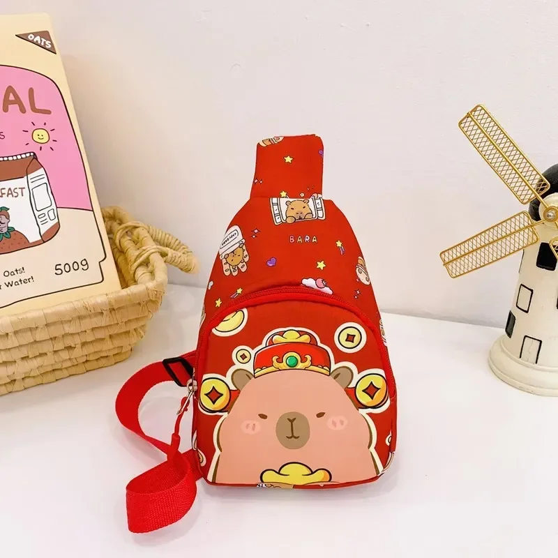 Capybara Backpack Cute Doll Stuffed Bags Multifunctional Storage Bag Capybara Chest Bags Home Decoration Shoulder Messenger Bag