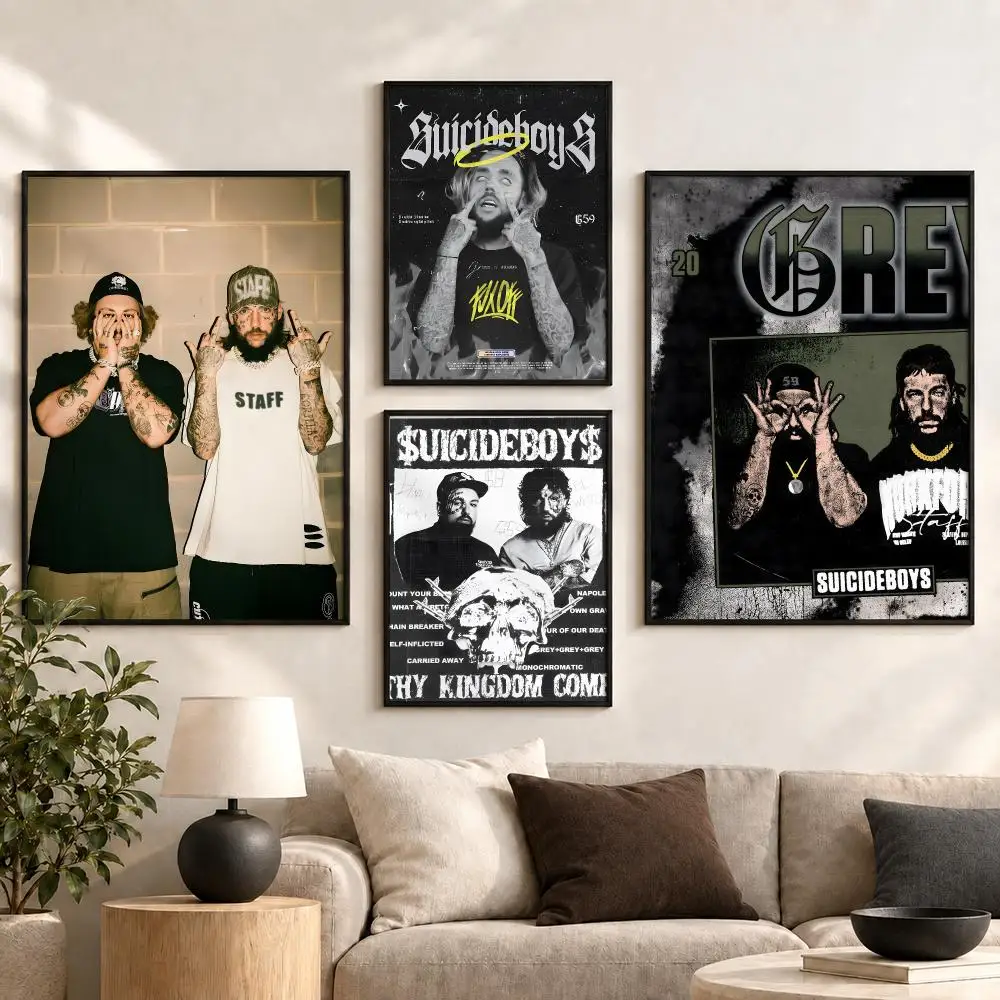 Suicideboys Rap Duo Underground Music Album Aesthetic Poster Aesthetic Art Print for Bedroom & Living Room Decor, Unframed