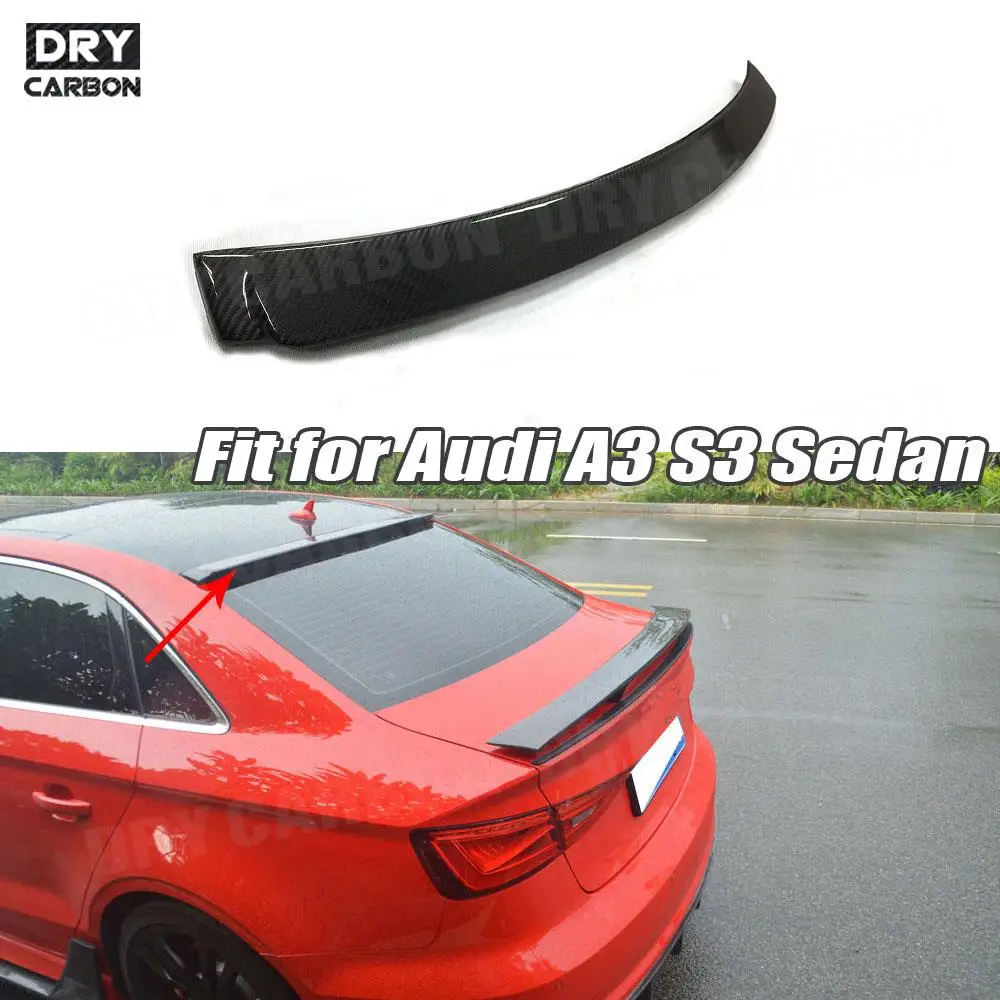 

Carbon Fiber Car Window Trim Wings Rear Roof Spoiler for Audi A3 S3 Sedan 4 Door 2014 2015 2016 2017 2018 2019 Car Styling