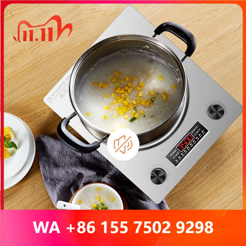 3000W Upgrd Concae Induction Cooker Concae Bottom Cooking Pan Integrated Commercial Stoe