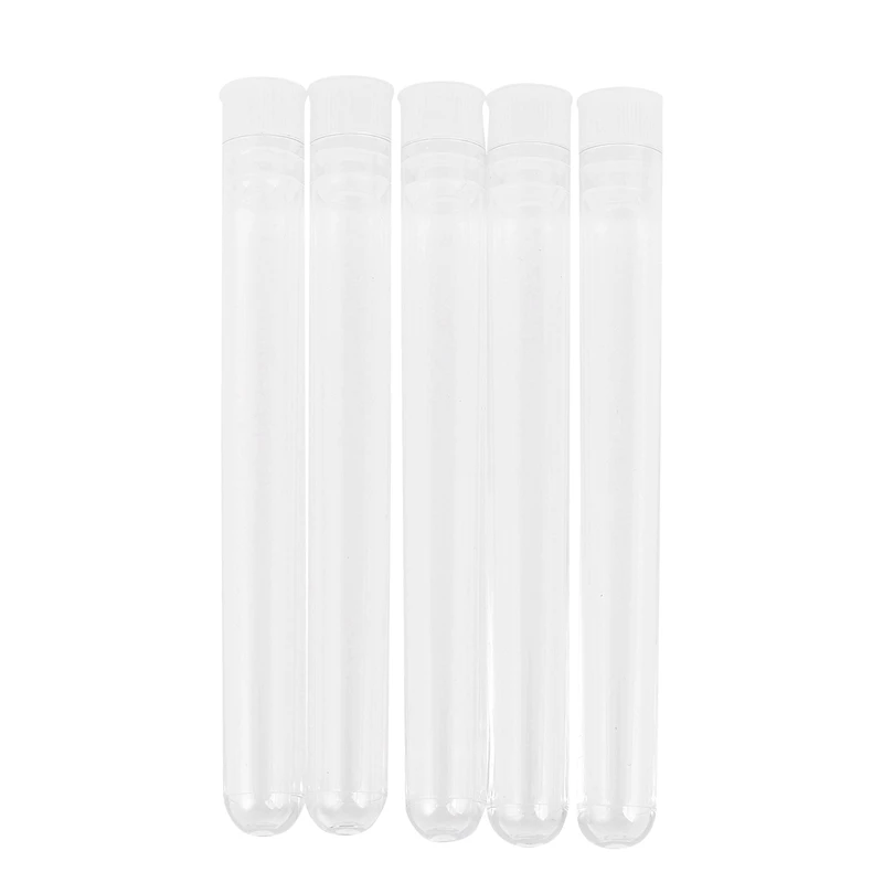 

400Pcs Clear Plastic Test Tube With Cap 12X100mm U-Shaped Bottom Long Transparent Test Tube Lab Supplies CNIM Hot