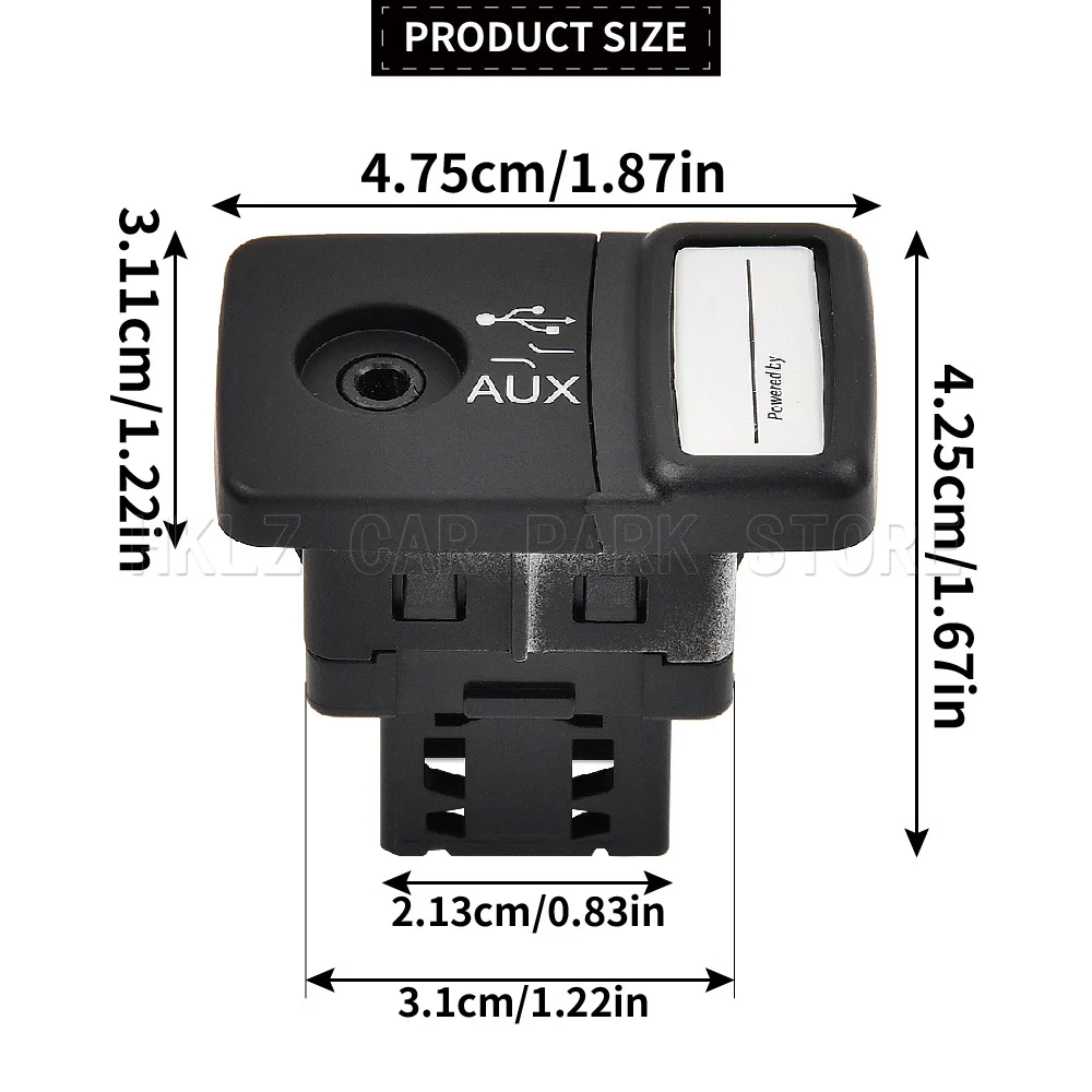 1PC Media Player Interface Black 735547937 For Fiat 500 Panda Punto Evo Abarth 2007-2018 USB AUX Port Replacement