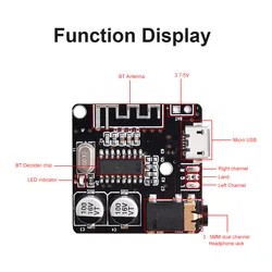 5 sztuk VHM-314 bezprzewodowy moduł muzyczny stereo Audio Aux kompatybilny z Bluetooth 5.0 odtwarzacz dekodujący MP3 płyta Micro USB Type-C 5V moc