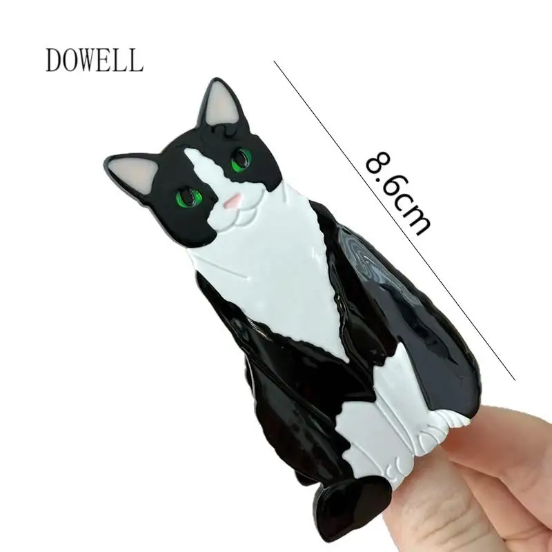 DOWELL Uroczy klips do włosów w kształcie kotka z octanu, spinka do włosów w kształcie zwierzątka dla kobiet do upięć