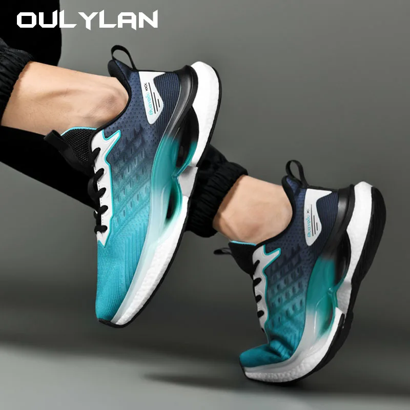 2024 New Breathable Shoes Men's Running Shoes Lightweight Shock Absorption Sports Shoes Trendy Spring Summer Comfortable Shoes