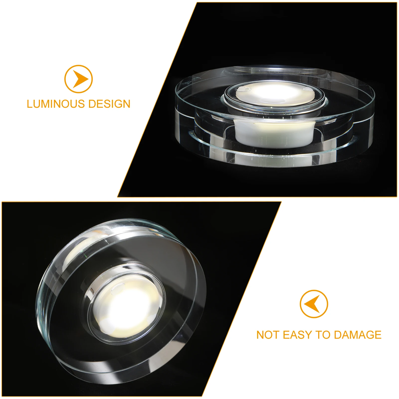 

Round Lamp Base 80mm White Light Charging LED Display Stand for Crystal Crafts Jewelry Rotating Exhibit Turntable