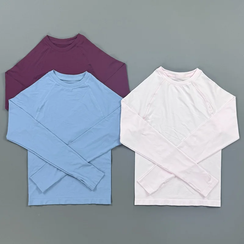 Women Raglan Long Sleeve Workout Top with Thumb Holes Crew Neck Fit Soft Breathable Stretchy Gym Running Yoga Athletic Shirts