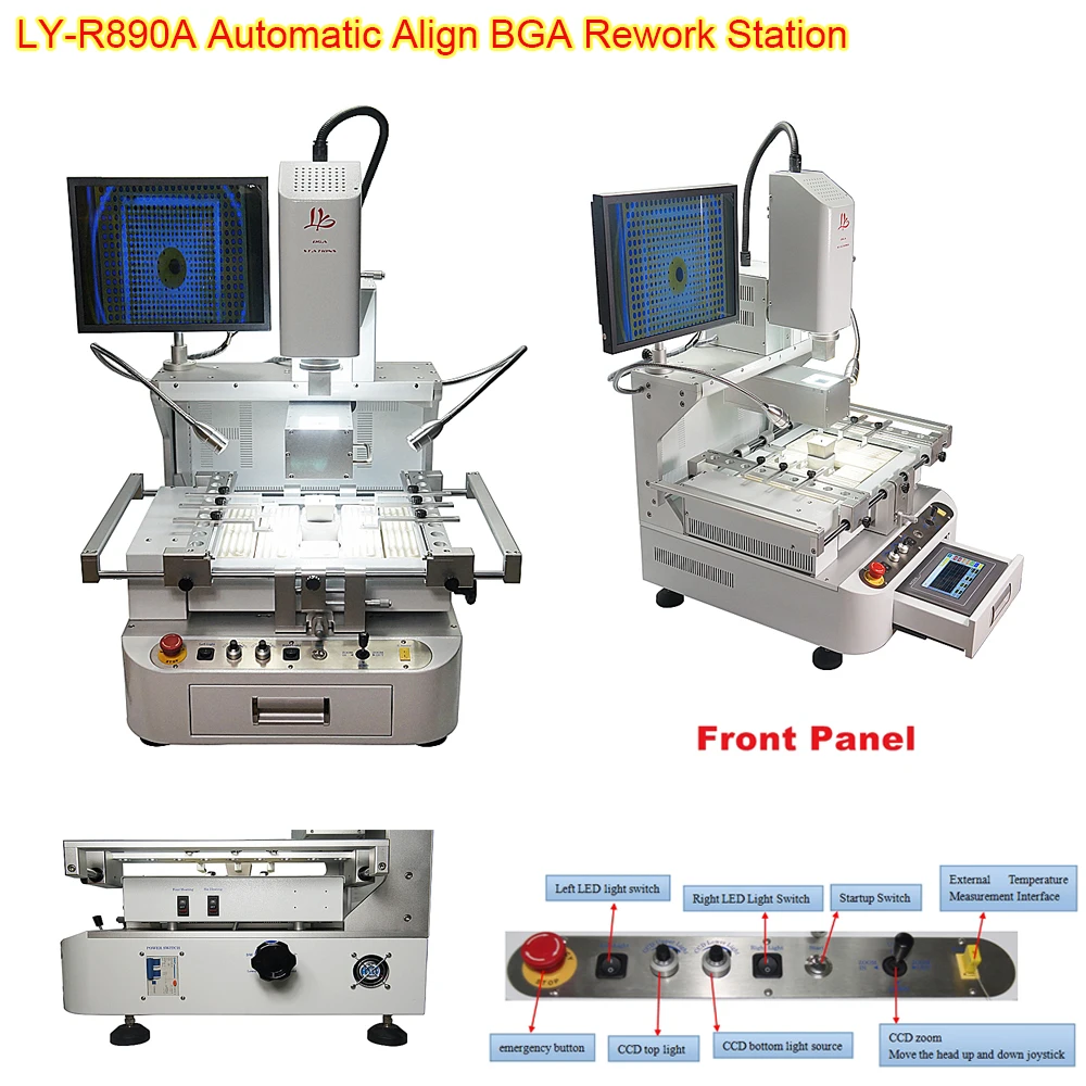 LY R890A Align BGA Reworking Station Automatic 3-Zone Mobile Soldering Repair Tools with CCD Alignment System High Power 4300W