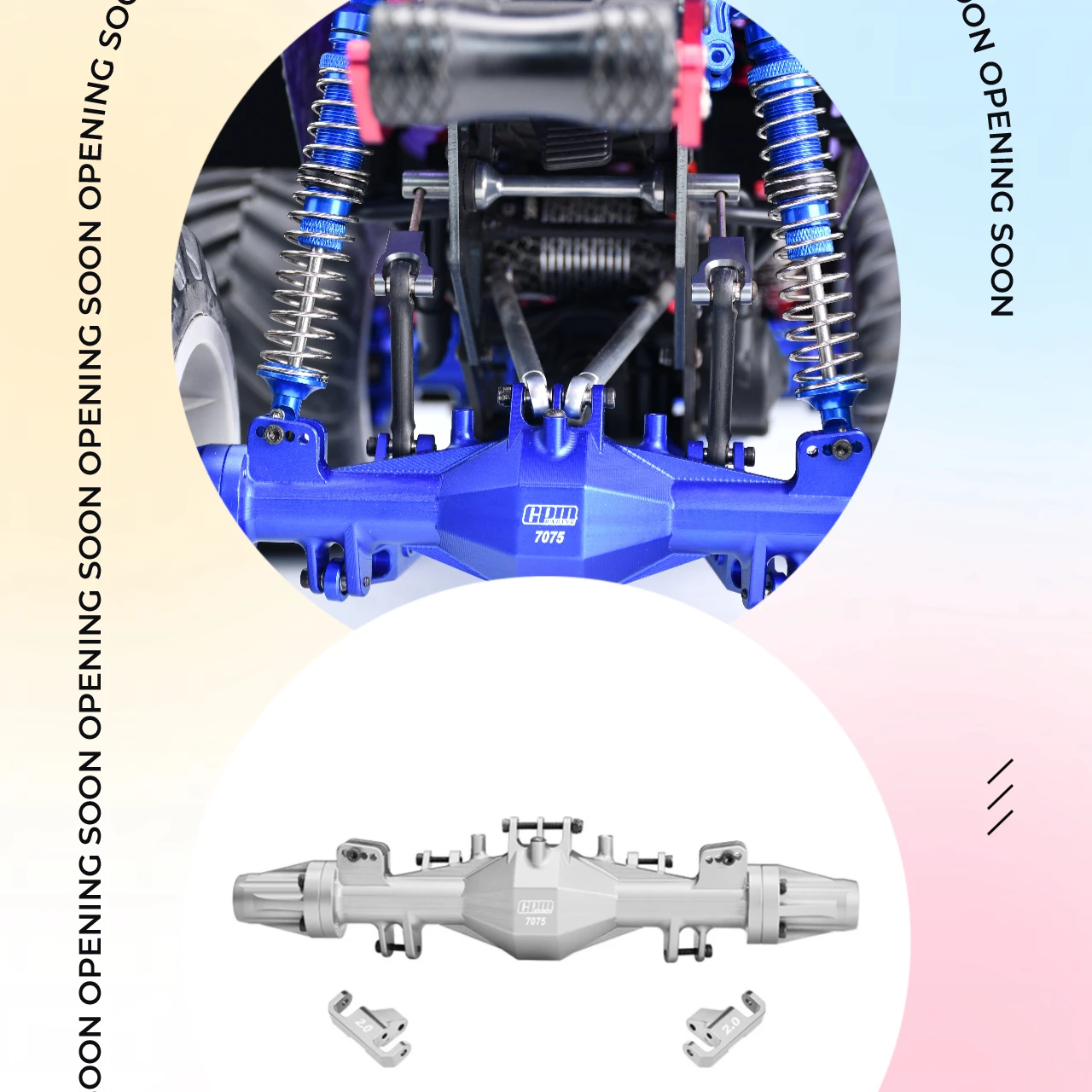 7075 合金クイックリリースリアアクスルハウジングセット LOSI 1/8 LMT 1.0/2.0用