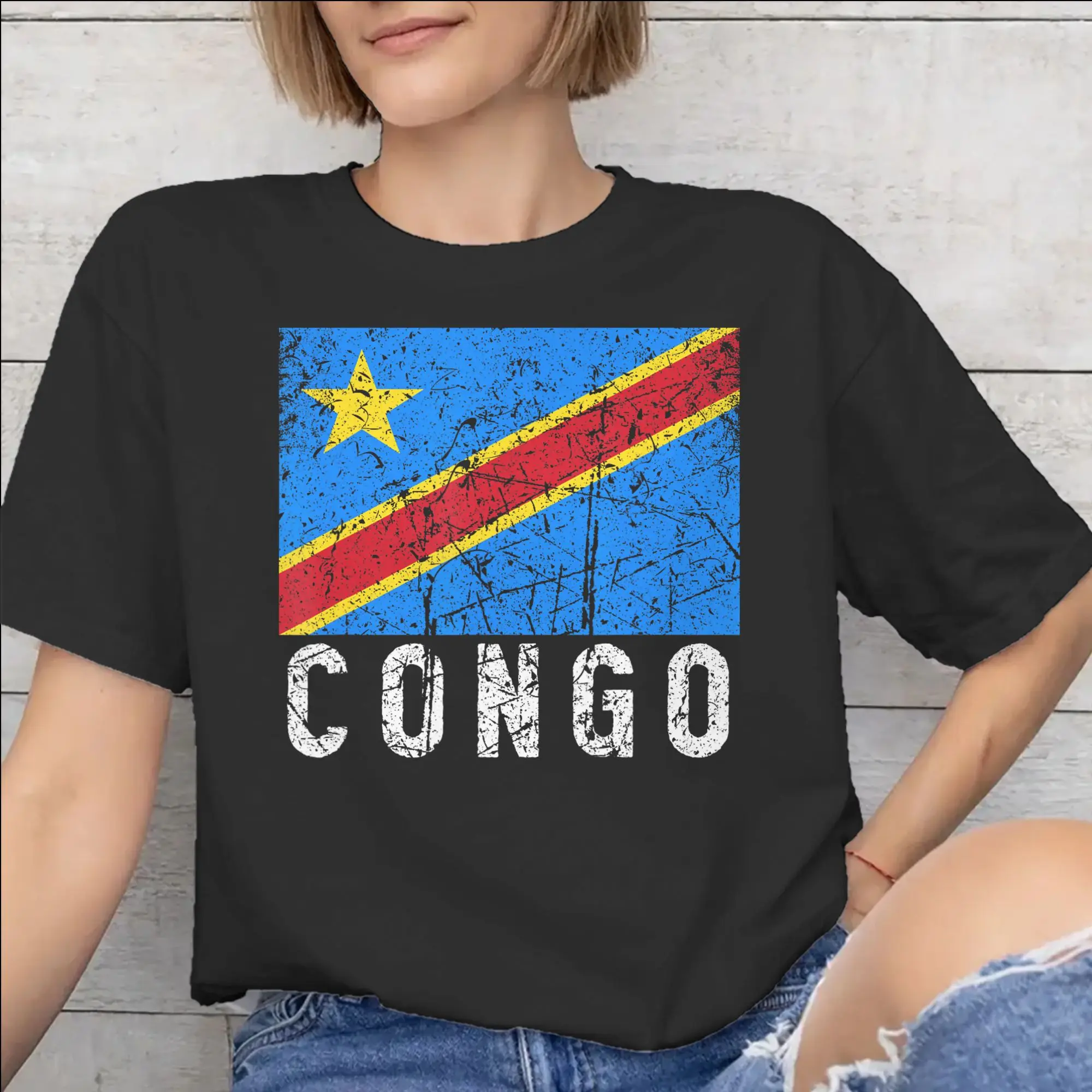 Republic Of Congo Congolese Flag Tee Shirt for Men Women Gift Idea T Shirts  Cotton Clothing