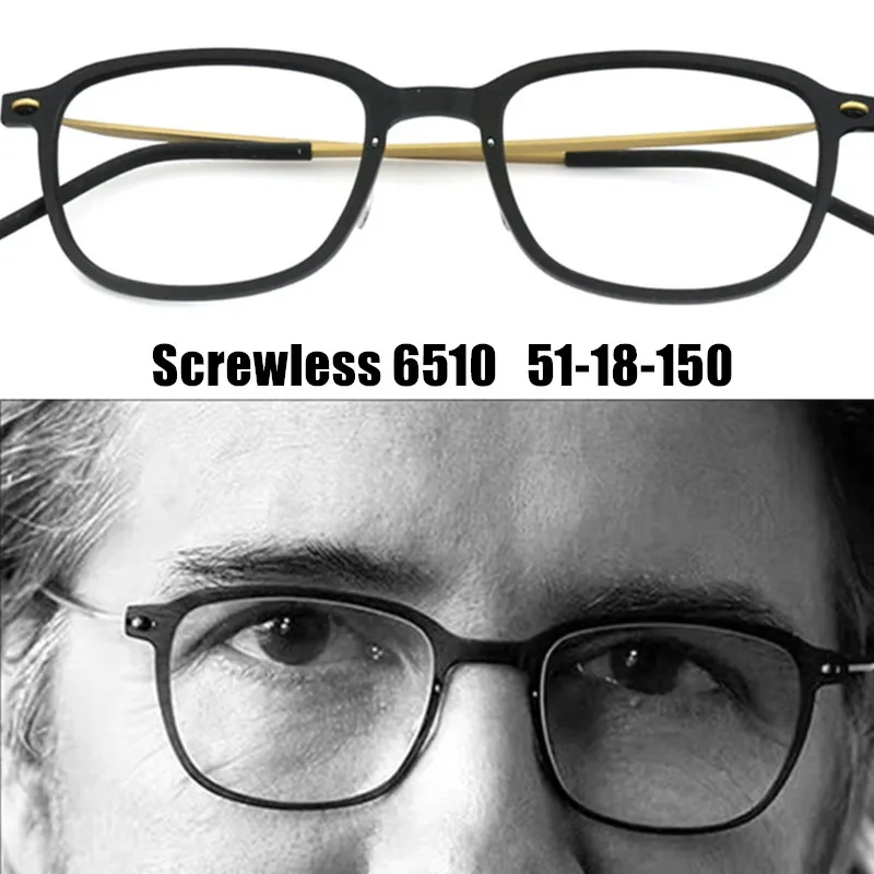 High Quality Screwless Ultralight Glasses Frame 6510 Denmark Brand Men Women Retro Square Eyeglasses Blue Light Spectacles Frame