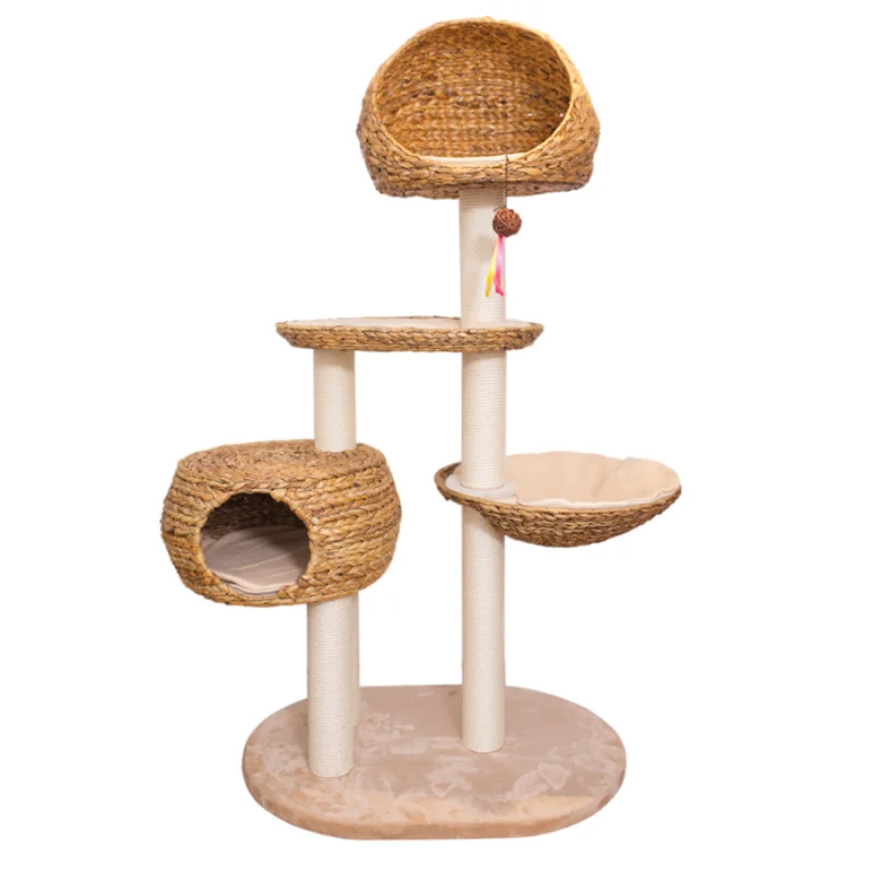 

Large Cat Climbing Rack Solid Wood Homemade Sisal Cat Nest Summer Cat Tree Villa Cat Toy Rattan Cat Jumping Platform Cat Rack