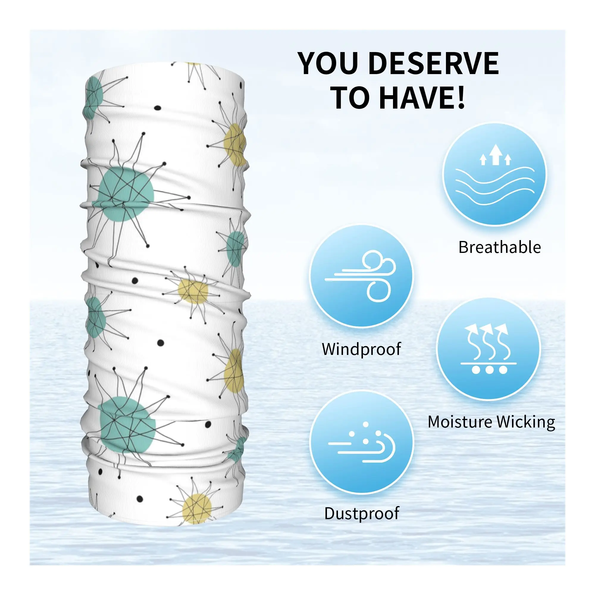 فرانسيسكان ستاربرست منتصف القرن العصر الذري باندانا غطاء الرقبة المطبوعة التفاف قناع وشاح متعدد الوظائف قناع الوجه ركوب الخيل