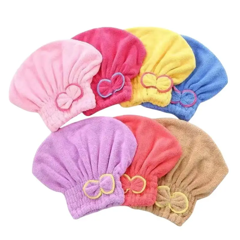 New Quick Hair Drying Bath Towel Bowknot Wrap Towel Cap Bathroom Accessories Bonnets For Women Designer Shower Cap After Shower