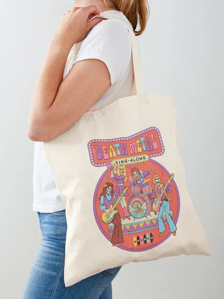 

Death Metal Sing-Along Tote Bag shopping bags foldable tote bags men hand bag ladies bag for beach