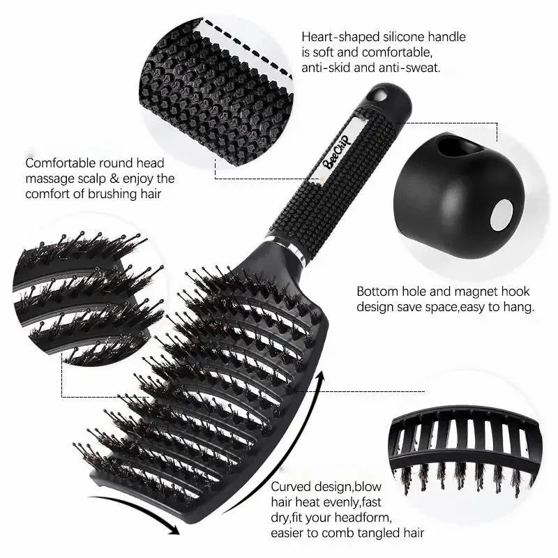 Big Bend Rib Comb Hairbrush Air Cushion Comb Fluffy Hair Volume Styling Tools Dormitory Supplies Perfect For Everyday Use