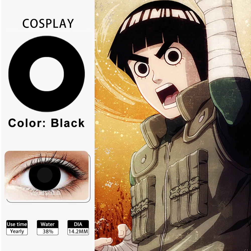 VISUASHOW Anime Cosplay Farbige Kontaktlinsen für Halbjährlichen Gebrauch 1 Paar Blind-Block Farbige Augenlinsen für Party- und Halloween-Make-up – Detail 6