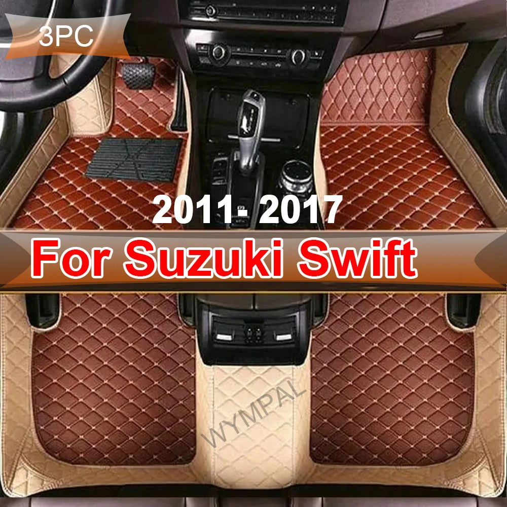 

Leather Car Floor Mats For Suzuki Swift AZG412 413D 414 2011~ 2017 5door Waterproof Pad Car Floor Carpet Mat Rug Car Accessories