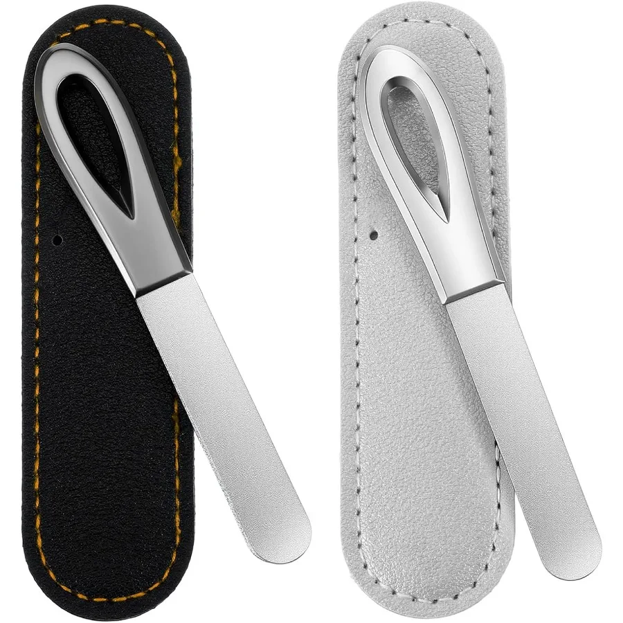 Dual-Sided Stainless Steel Nail File, Strong & Durable for Hard Nails, Ergonomic Anti-Slip Handle, Ideal for Home Salon & Gift