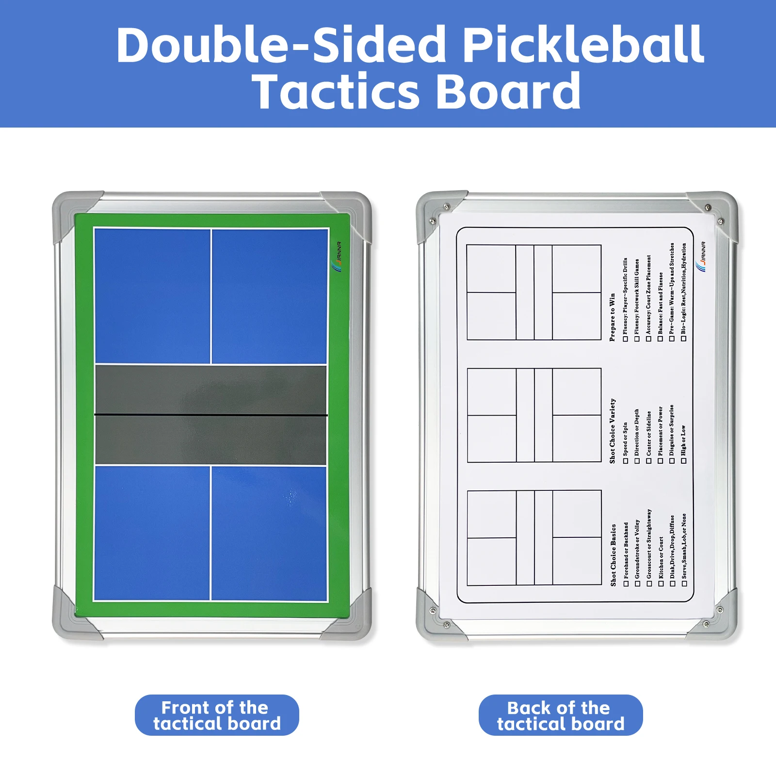 Picture 5: Handheld Double-sided Magnetic Pickleball Tactical Board (45×32cm) - Wipeable Surface for Coach Match & Training Drills