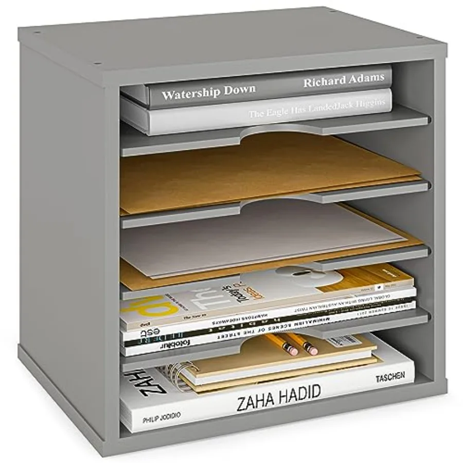 

Органайзер для файлов и бумаг, 5-уровневый, с регулируемыми полками, для офисного стола, 13 5/8" x 9 1/4" x 12 дюймов