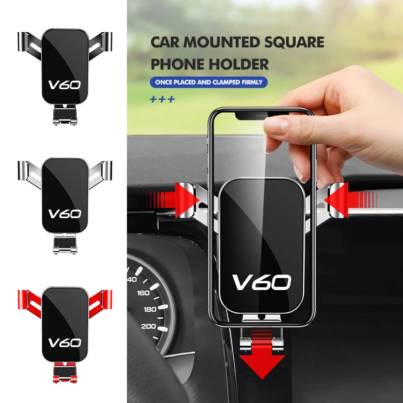 Suporte de celular para carro com fixação por gravidade, para grelha de ventilação, compatível com Volvo V60 XC90 V90 XC60 V40 S80 S60 S90 C40 XC40 V7
