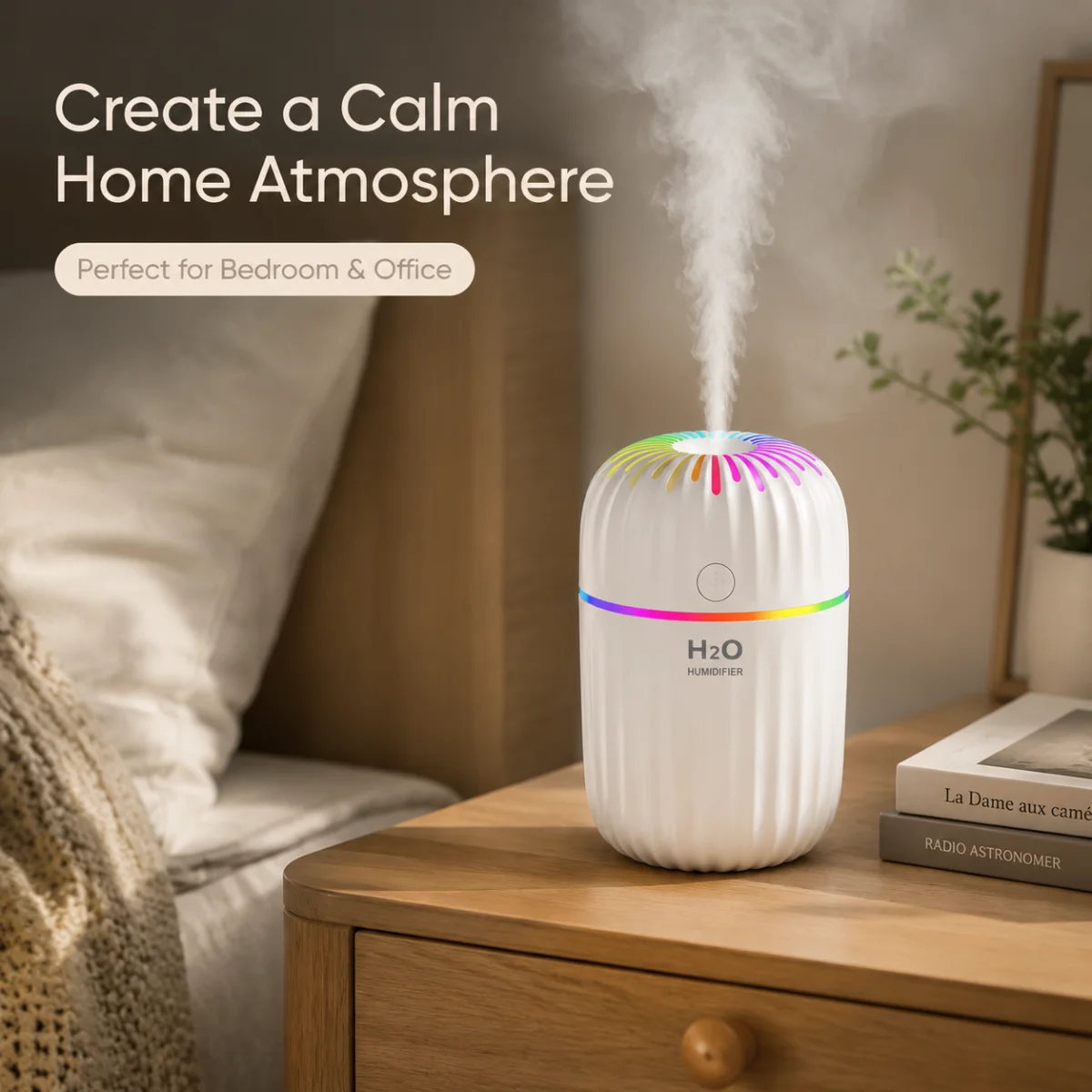 Selected  Colorful Cup Air Humidifier Desktop Home Car Running Lantern Humidifier USB