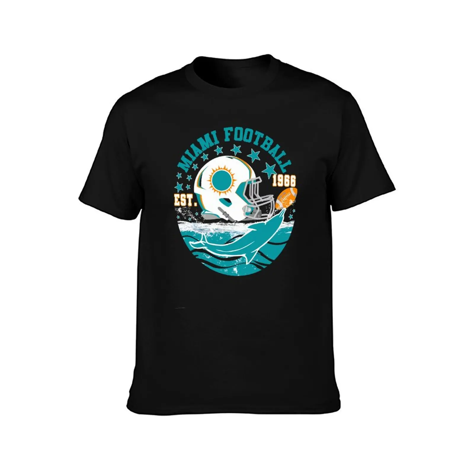 Miami Est 1966 Football Helmet Novelty Dolphin Sports T-Shirt sublime anime shirt mens t shirts