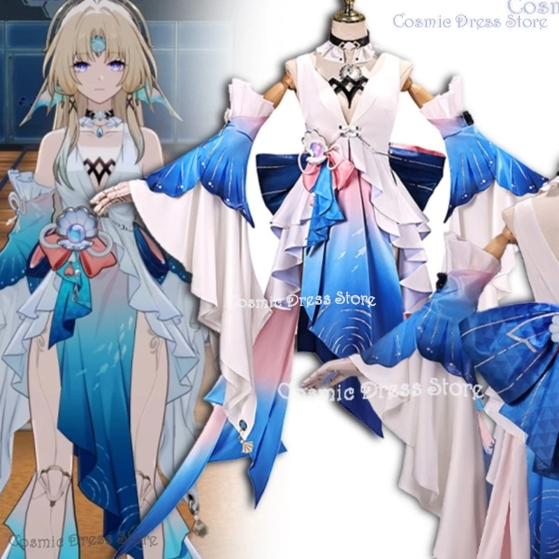 

Cosmic Dress Store Hsr Honkai Star Rail Pearl Cosplay Dress Costumes Wig Set Women Game Fancy Clothing Halloween 2026 Carnival