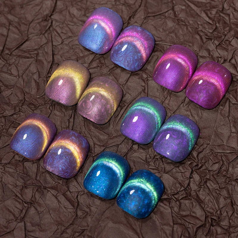7.5ml Aurora paillettes coquille fil chat Gel magnétique vernis à ongles scintillant Double lumière oeil de chat Gel tremper UV vernis d'art des ongles