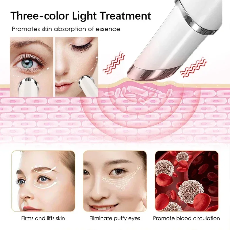42 °Eye Beauty Device Microcurrent Eye Massager Red Blue Light Remove Eye Bags Dark Skin Beauty Circles Eye Lifting Anti Wrinkle