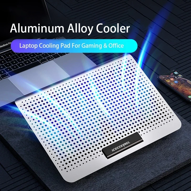 Aluminum Alloy Laptop Cooler Stand Gaming Laptop Cooling Fan Laptop Cooling Pad 11 13 17 Inch Notebook Radiator Stand for Gaming