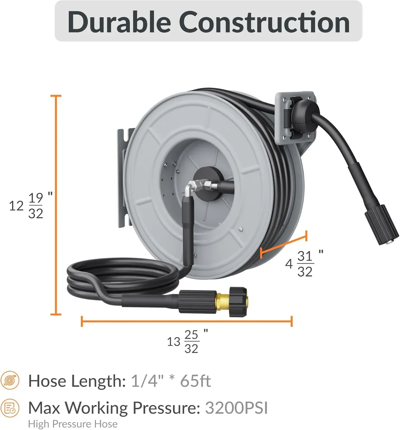 Pressure Washer Hose Reel, 1/4