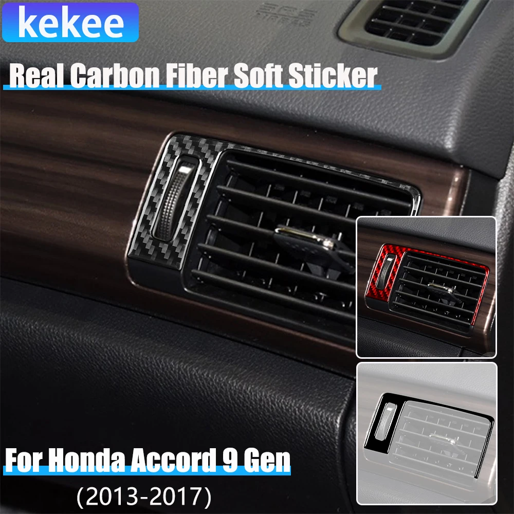 

Real Carbon Fiber Car Accessories Dashboard Side Air Vent Panel Cover Soft Sticker For Honda Accord 9th Gen 2014 2015 2016 2017
