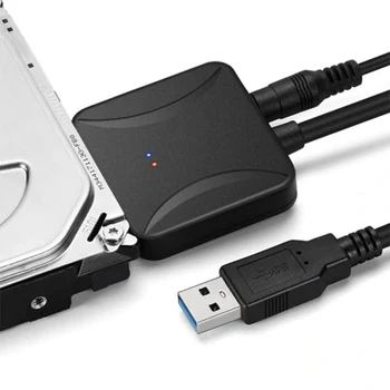 USB 3.0 To Sata Converter Support 2.5/3.5 inches HDD SSD with Power Adapter High Speed Hard Disk Data Cable USB 3.0 To Sata 1