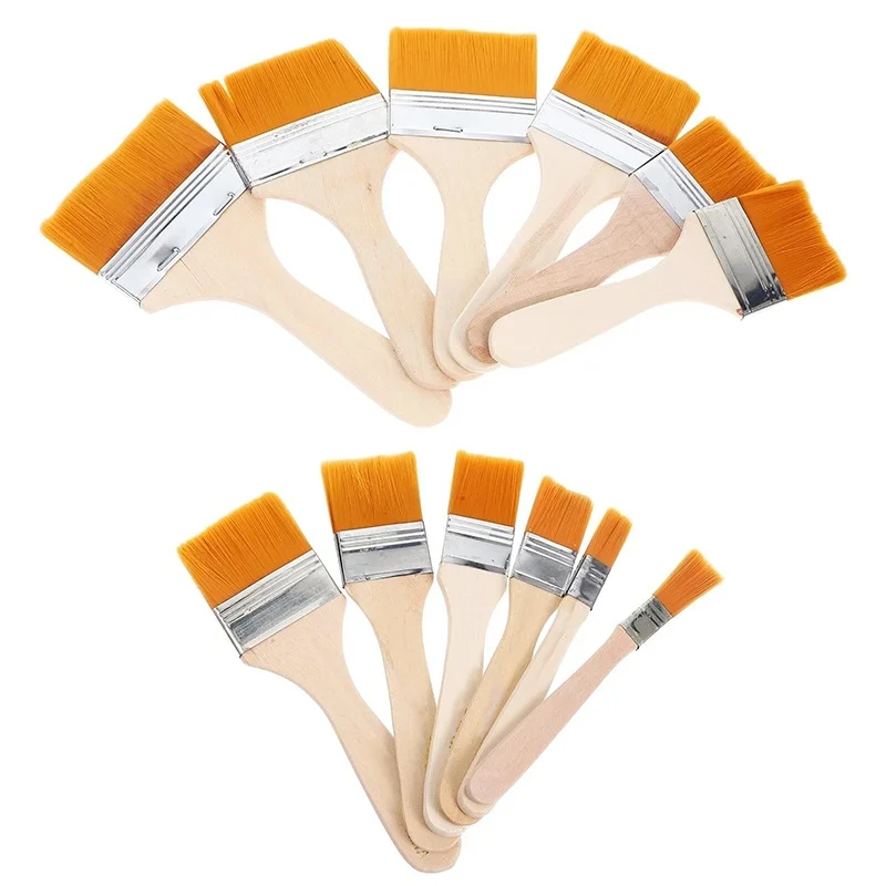 12Pcs Nylon Paint Brush Set High Quality Synthetic Bristles For Art Painting Practice Artist Painting Accessories Student Gift
