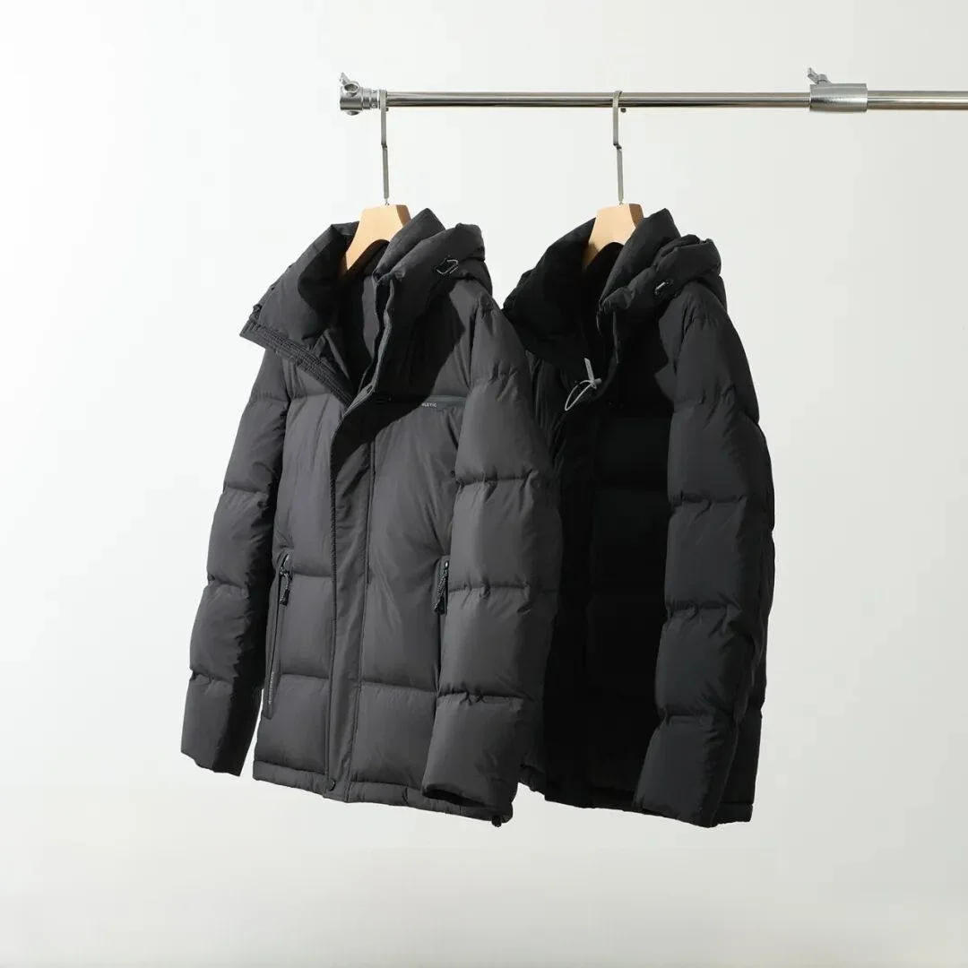 

Silver Ion Heat Reflection Thiened 90 White Du down Padded Jaet Мужская куртка с капюшоном против холода Прямая поставка магазина