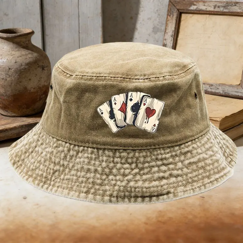 Vintage Washed Cotton Bucket Hat Retro Hip Hop Fisherman Cap Casual Outdoor Sunshade Hat Men Hat for Women