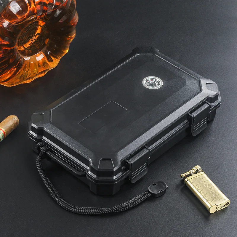 

ABS Cigar Humidor Box Waterproof Cigarettes Cutter Lighter Case Portable Cigarro Avaliable Storage Smoke Accesoires
