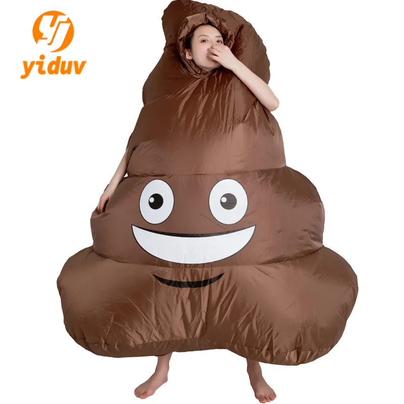 Adult Funny Inflatable Costume for Cosplay Party Spoof Poop Blow Up Fancy Dress Suit Halloween Christmas Carnival Costumes