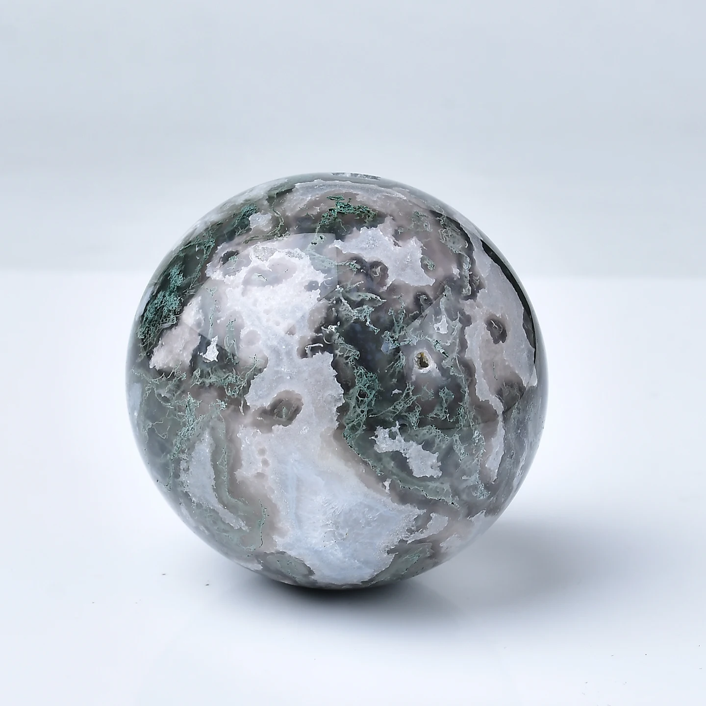 Natural moss agate large ball, moss agate crystal ball - used for spiritual purposes - mineral specimen, home office, aquarium d