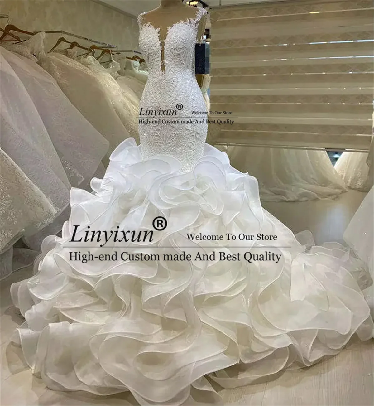 Exquisite Customized Plus Size Long Sleeve A-Line Wedding Dress with Appliques Lace Beaded Chic Modern Bridal Vestido De Novia