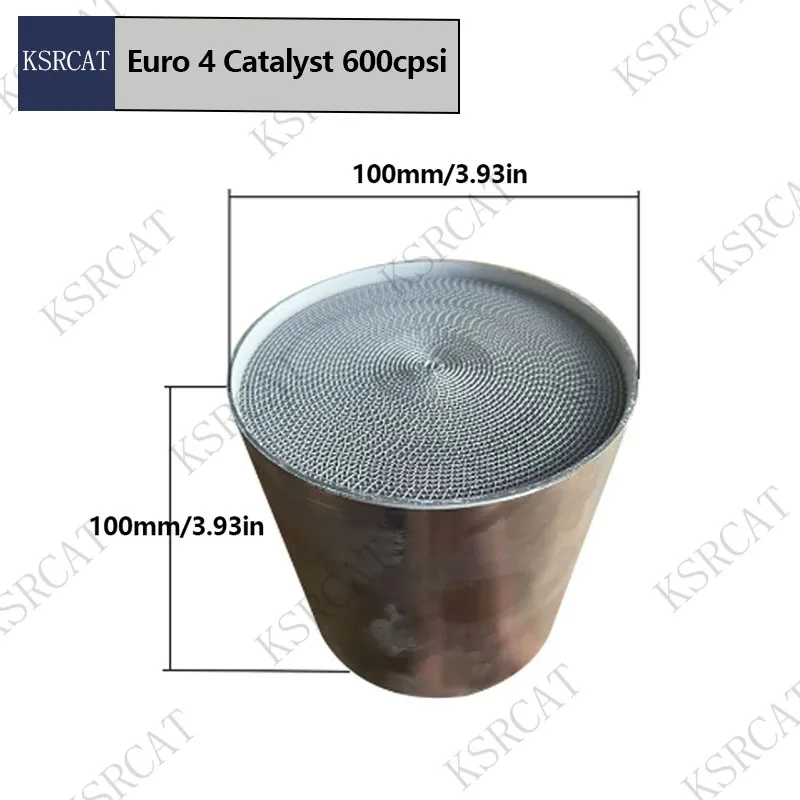 Automotive Three-Way Catalytic Converter 100*100MM Euro 4 Universal Metal 600Cpsi Carrier Core Contains Catalyst Coating