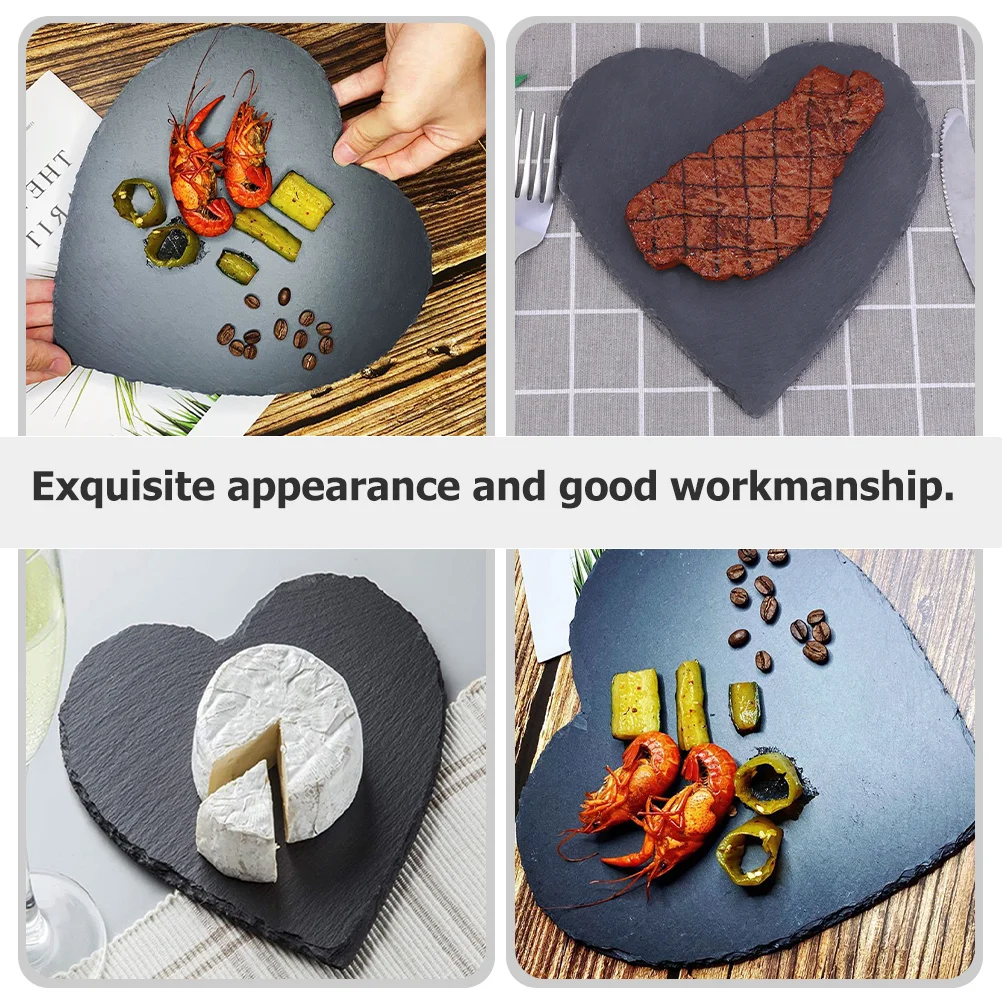 

2 Pcs Heart Serving Platter Heart-shaped Plate Platters Valentines Day Dinner Dishes Steak Board