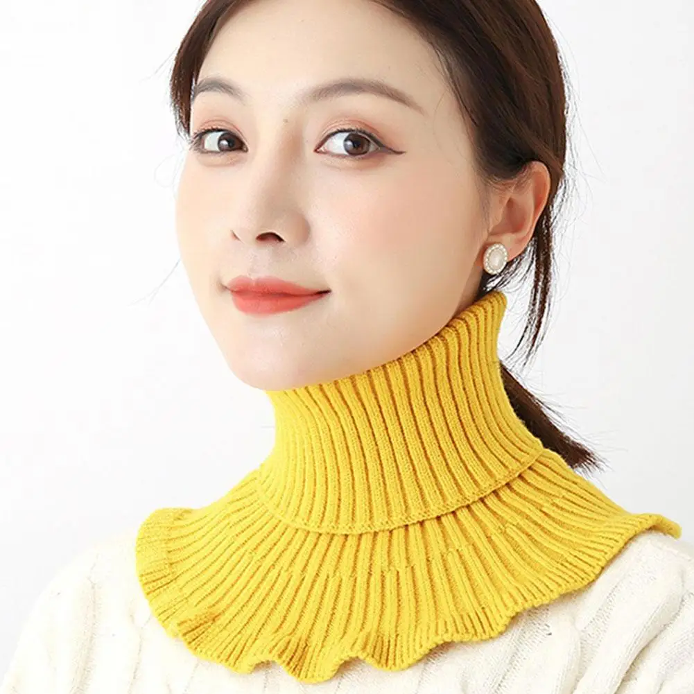 مرونة محبوك الياقات الرقبة محبوك الصوف كاذبة طوق وشاح للرقبة بلون الياقات الصوفية الحلي موضة النساء طوق وهمية