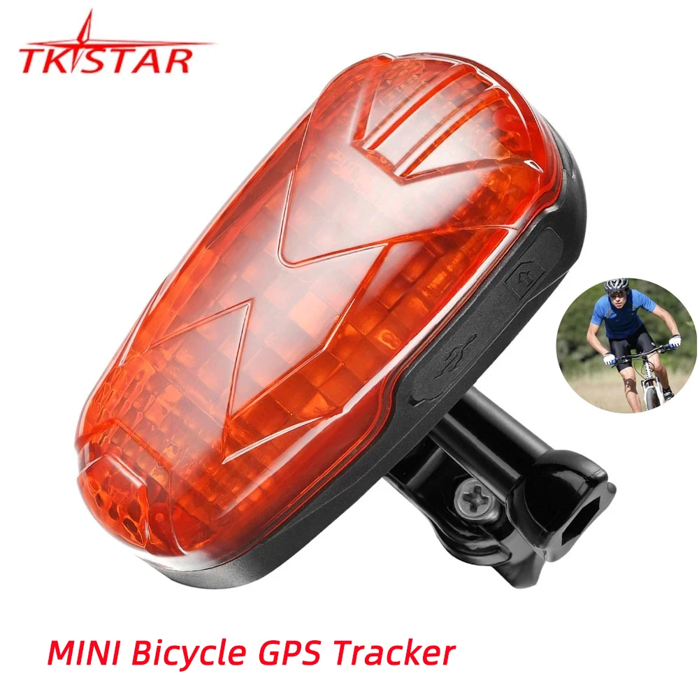 Bike GPS Tracker Move Shock Alarm Taillight Bicycle GPRS Locator Waterproof Mini Tracking Device Free Platform Lifetime TK906