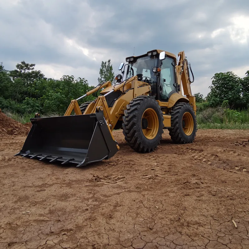 SYNBON 75KW 4 Wheel Excavator Backhoe Loader with Bucket for Russia