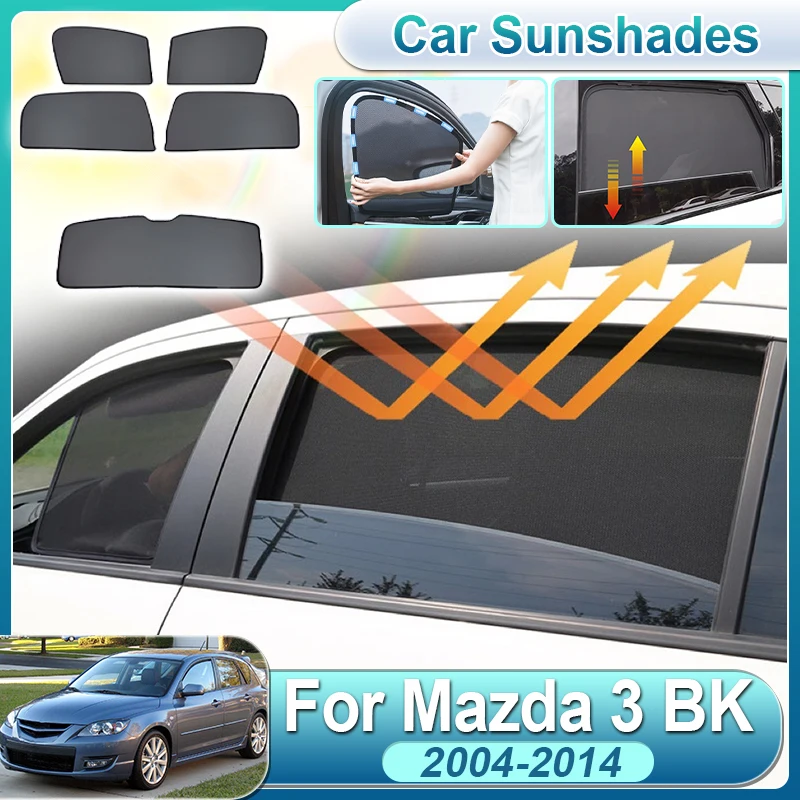

Солнцезащитный козырек для Mazda 3 BK 2004-2014 (хэтчбек), складной сетчатый экран на лобовое и заднее стекла, аксессуары для авто